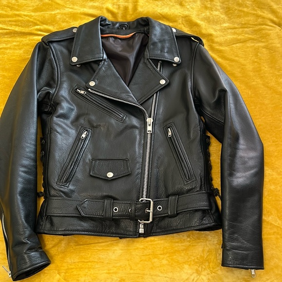 Women’s leather motorcycle jacket - Picture 1 of 16